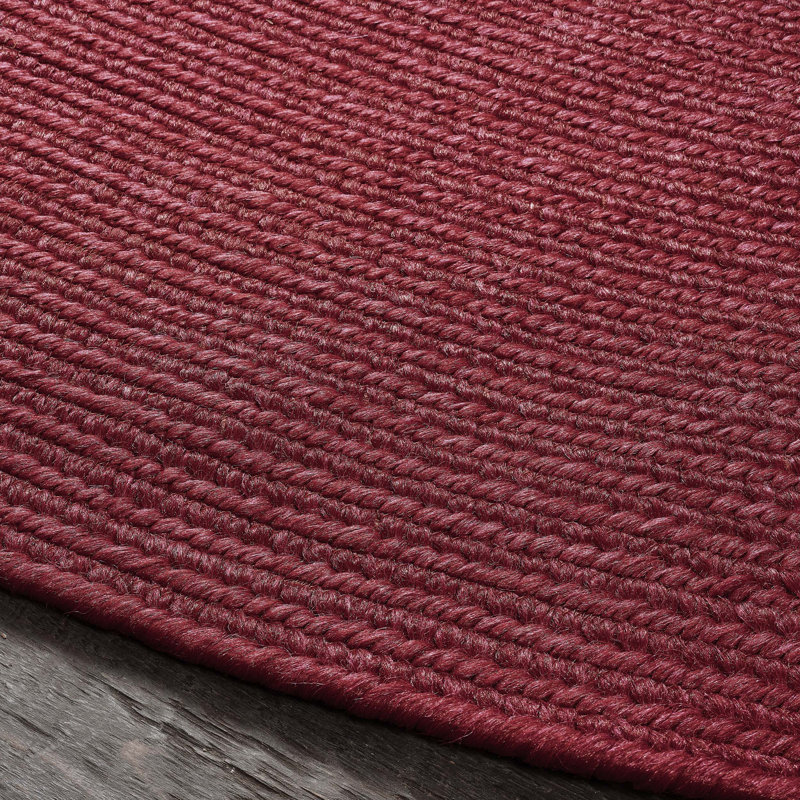 Tapis bourgogne intérieur / extérieur tressé à la main Neufeld, Tapis de couloir 2 pi x 8 pi
