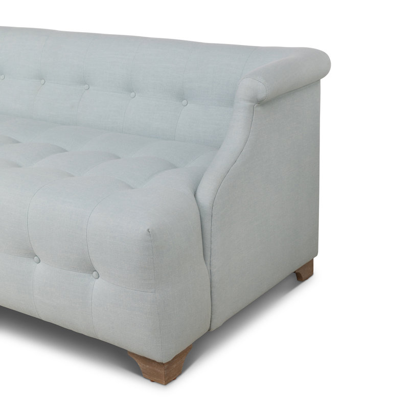 Scroll Arm Sofa, Putty, Serene Sky, Driftwood