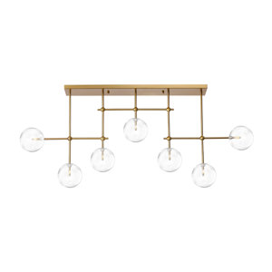 Anusca 7 - Glass Modern Orb Linear Chandelier
