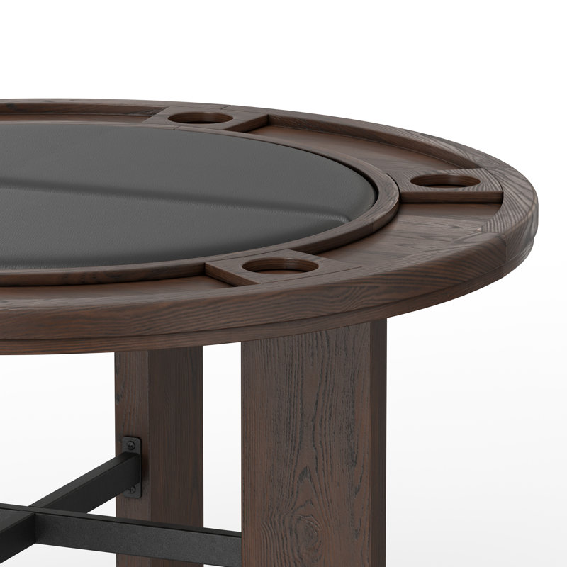 Georgio 48" Foldable Dining and Poker Game Table in Walnut, Black