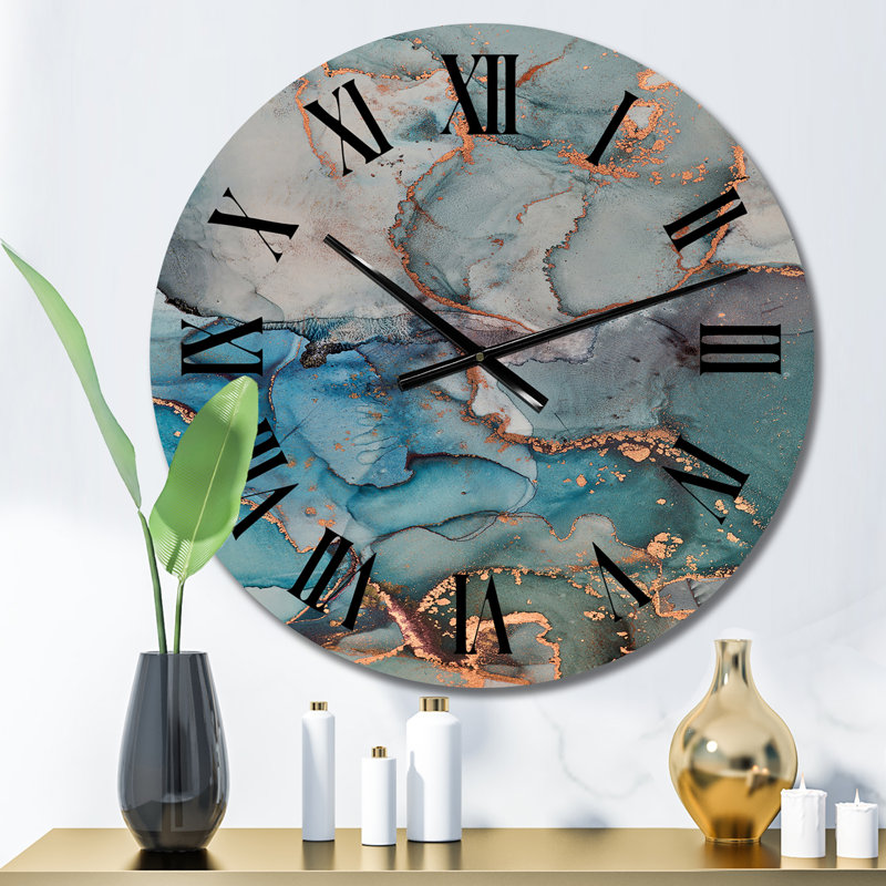 Horloge murale moderne Blue Gold, Petit