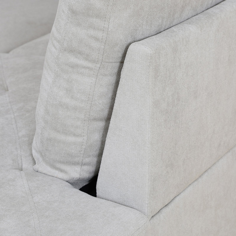 Mauriac Upholstered Sofa, Light Gray Velvet
