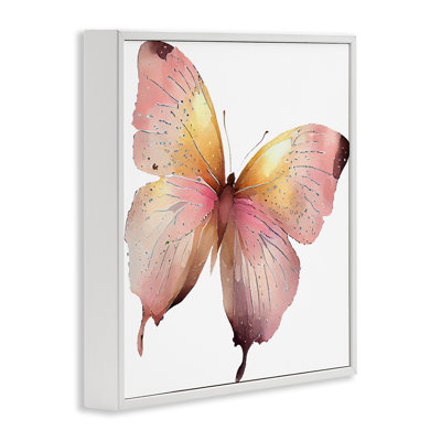 Art giclée encadré par un chic papillon rose par Birch & Ink