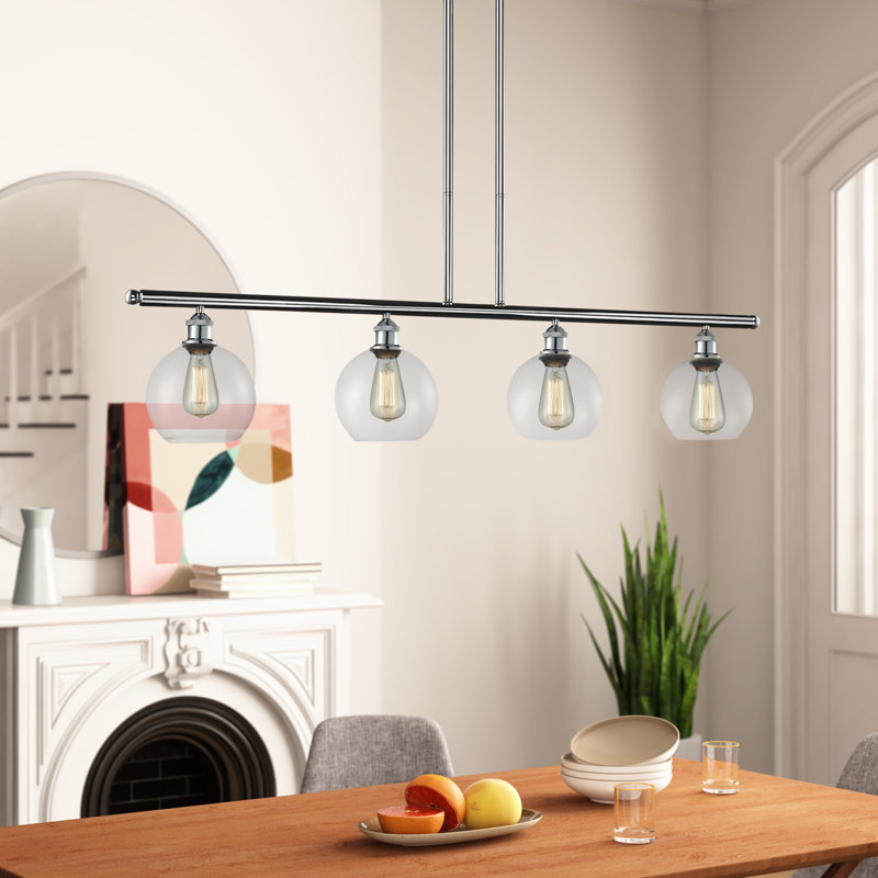 Baptista 4 - Light Kitchen Island Pendant, Clear, Oil Rubbed Bronze, No Bulb Included