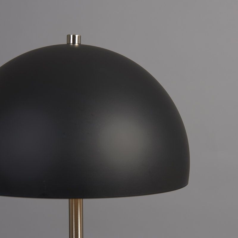 Zamir Metal Table Lamp, Brushed Chrome, Black