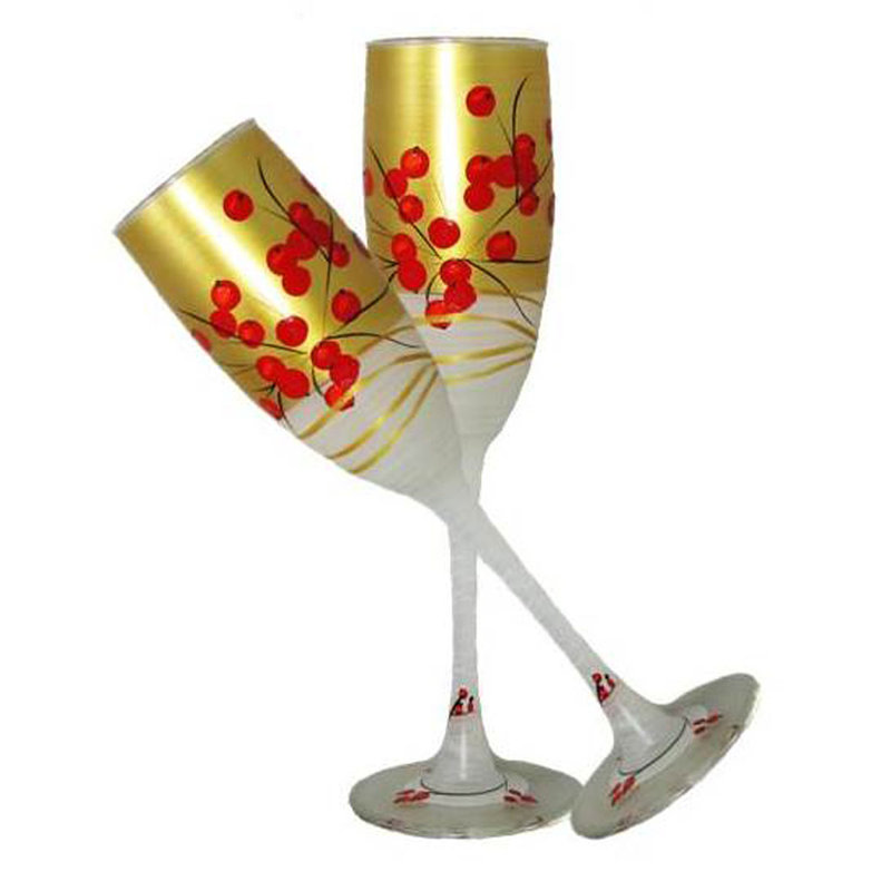 Flûte en verre 8,5 oz Berries 'n Branches