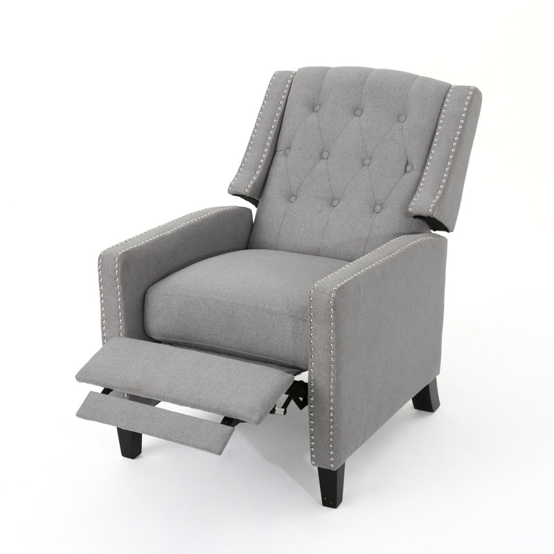 Fauteuil inclinable Heidegret, 100% polyester gris clair