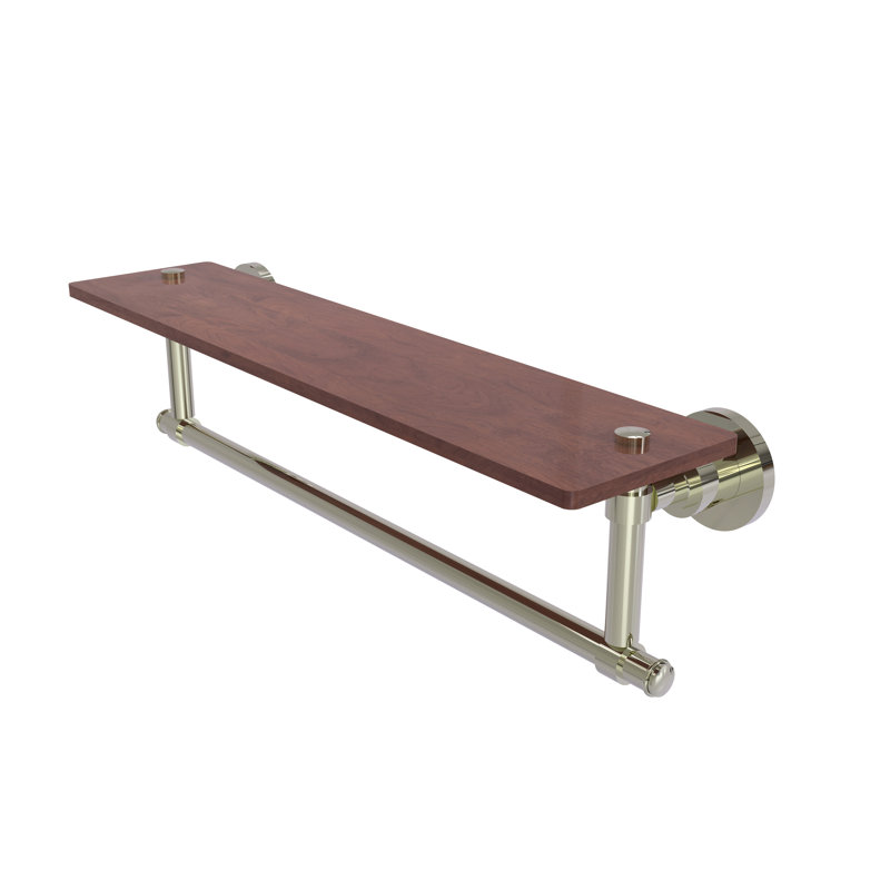 Arviso Bracket Shelf with Towel Bar, Polished Nickel, 4" H x 22" W x 5" D