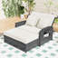 Chaise longue double en PE avec dossier réglable, repose-pieds et coussin confortable-1865594835-1865594836