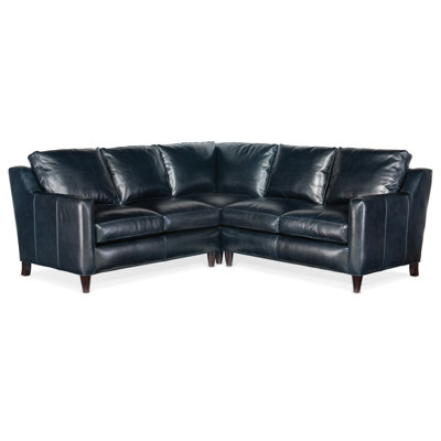 Canapé modulaire Melville (cuir, pieds coniques)
