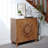 Rustic Hand-Carved Wooden 2-Door Cabinet – Boho Accent Storage Cabinet With Floral Design, Solid Wood Sideboard