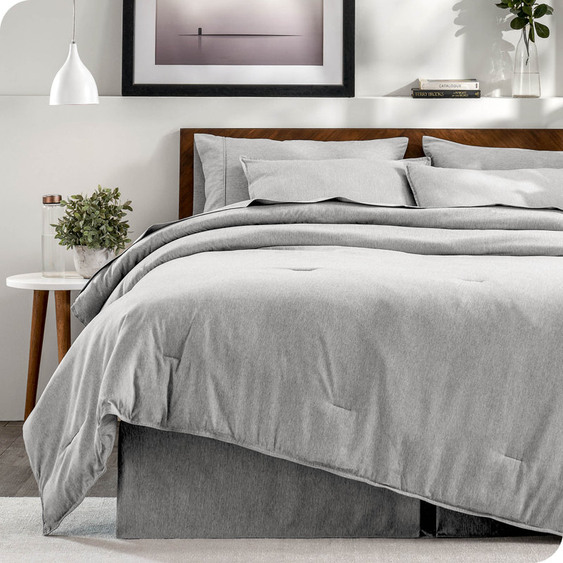 Heather Midnight Blue Queen Microfiber Bed in a Bag Set