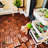 Acacia Wood Interlocking Deck Tiles Checker Pattern-113414144