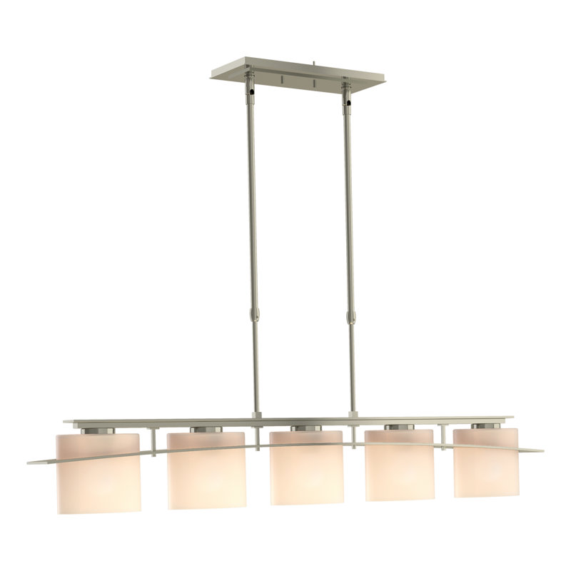 Arc 5 - Light Kitchen Island Linear Pendant, Opal, Sterling