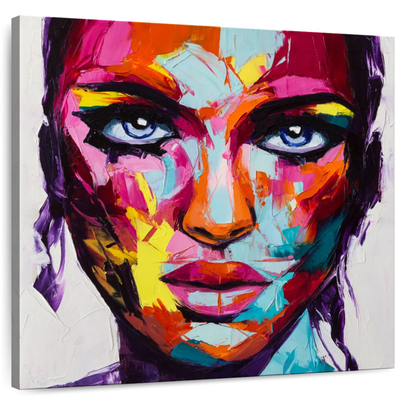 Leisha, femme abstraite, huile, H 39 po x l 39 po