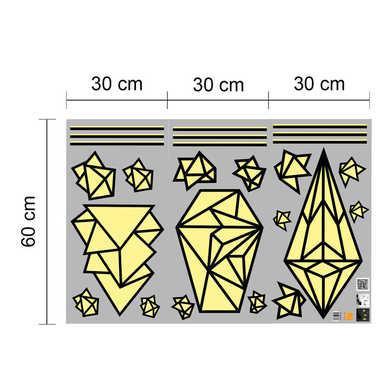 Adhésif décoratif "lampes géométriques" dans un amour foncé