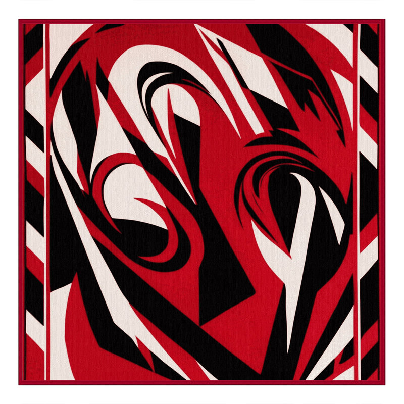 Scarlet Tempest Rug, Square 3'