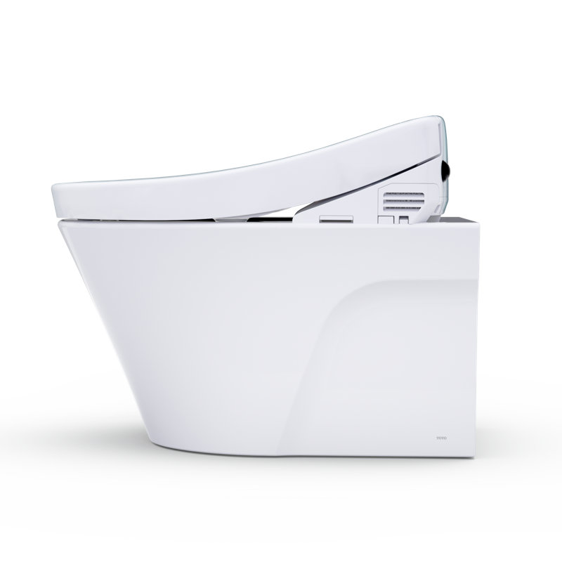 TOTO® WASHLET®+ AP Wall-Hung Elongated Toilet and WASHLET S5 and DuoFit® In-Wall 0.9 and 1.28 GPF Dual-Flush Tank System, Matte Silver - CWT4263446CMFG#MS