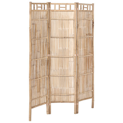 3-Panel Garden Privacy Screen CEFALU Folding Light Brown