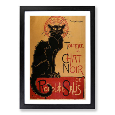 Chat Noir Cat by Theophile Steinlen - Framed Print