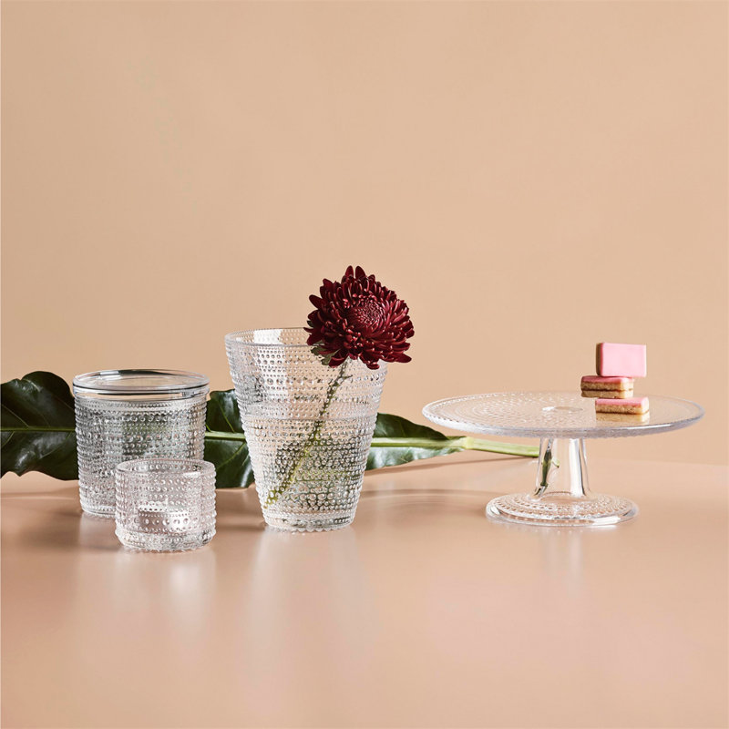 Kastehelmi Storage Jar, 4.5" H x 4.5" W x 4.5" D, Clear