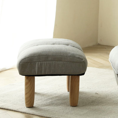 Tabouret à pédales en métal gris, rembourré de lin à l'intérieur, assorti à la chaise, combinaison, chaise longue 20,26 po de profondeur x 16,67 po de largeur, 14,13 po de hauteur, 9,03 lb de couleur grise, convient aux loisirs