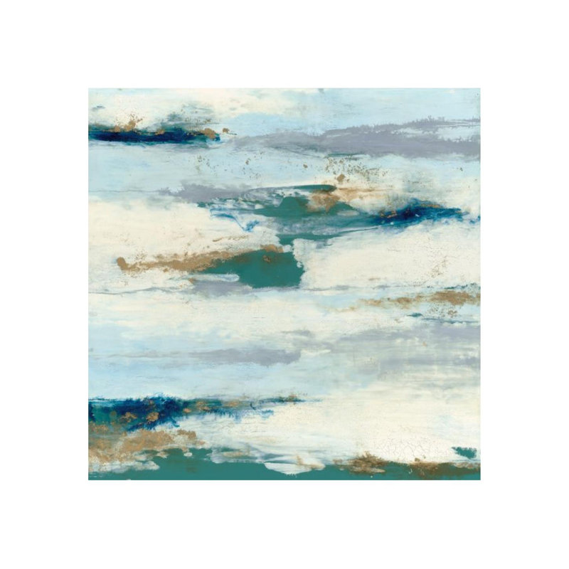 White Dash IV Painting by Derek Shaw, Glass Coat, 40" H x 40" W