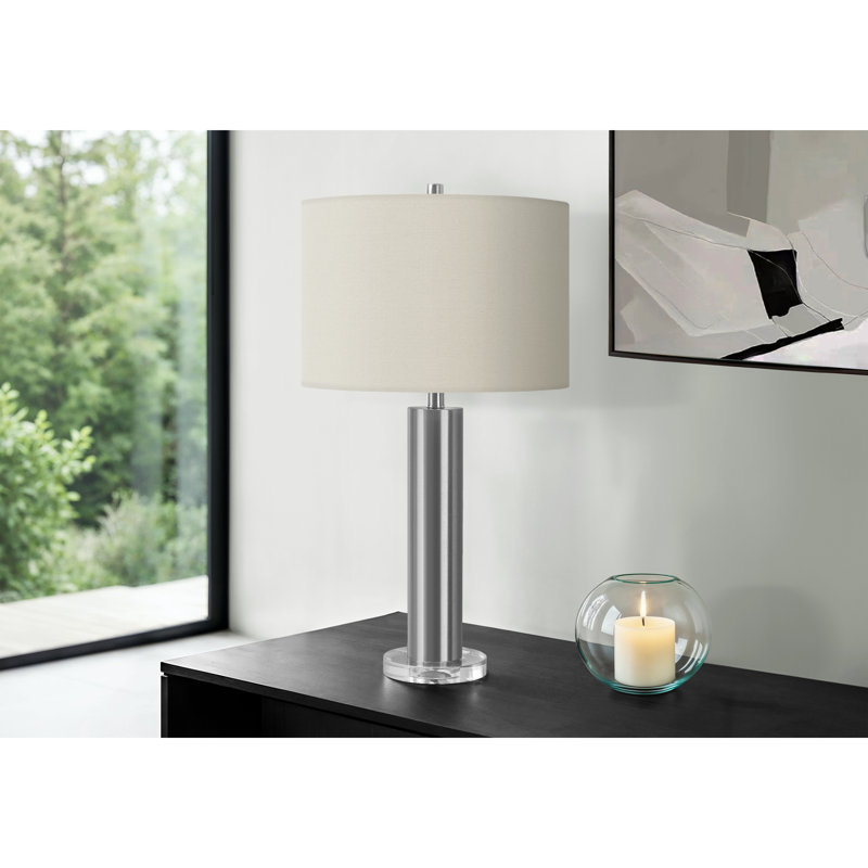Lampe de table contemporaine et moderne, Argent argent, Blanc