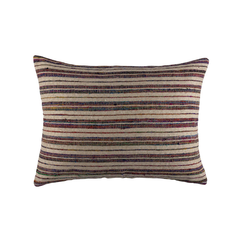 Lima Silk Striped Lumbar Pillow Cover & Insert, 27"H x 36"W