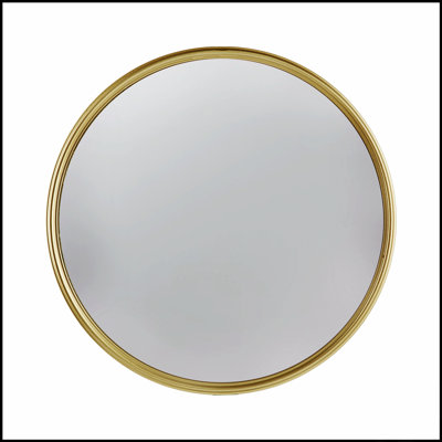 D15" Gold Round Mirror, Circle Mirror With Iron Frame For Living Room Bedroom Vanity Entryway Hallway