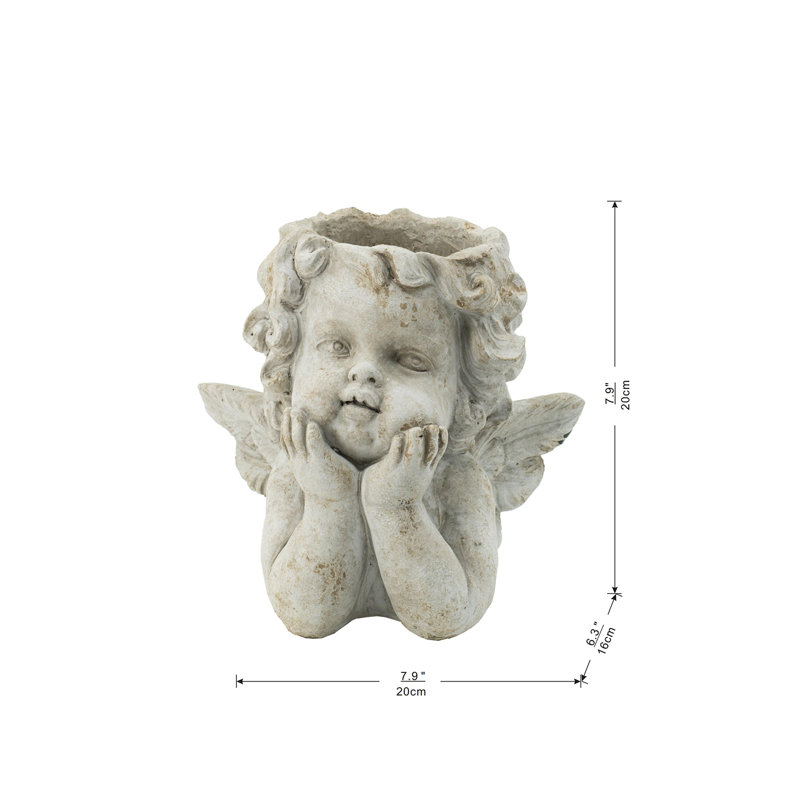 Gunderson Statue Planter, 7.9" H x 6.3" W x 7.9" D