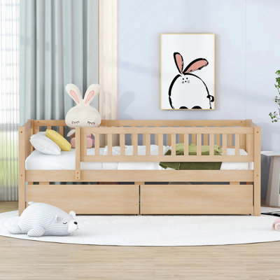 Daybed Wood Bed with Two Drawers