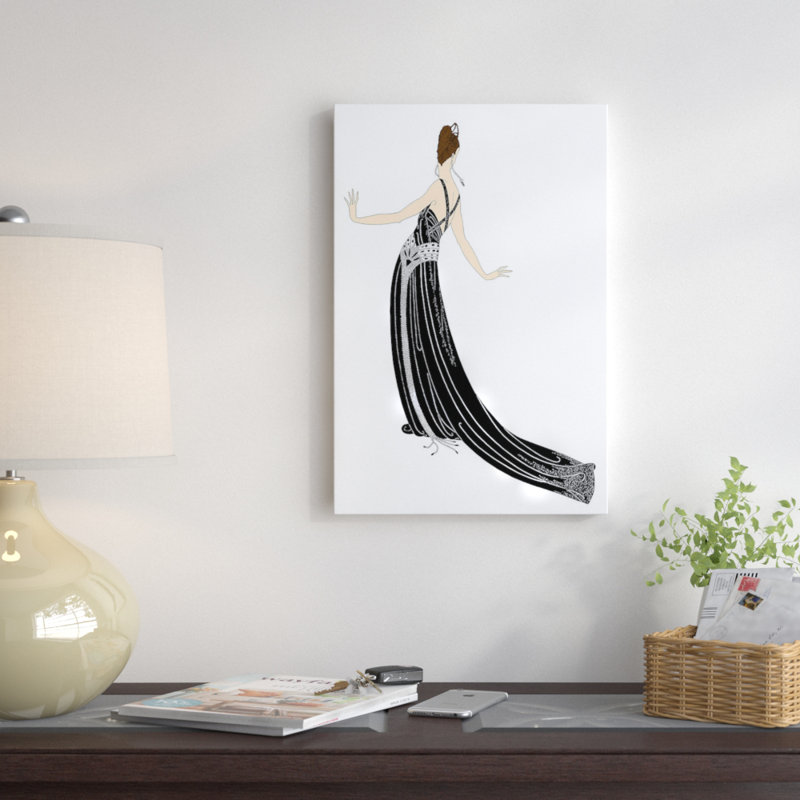 «Soph sophistiqué II», impression sur toile tendue, H 26 po x l 18 po x P 1,5 po, Toile avec cadre noir, Pas de tapis