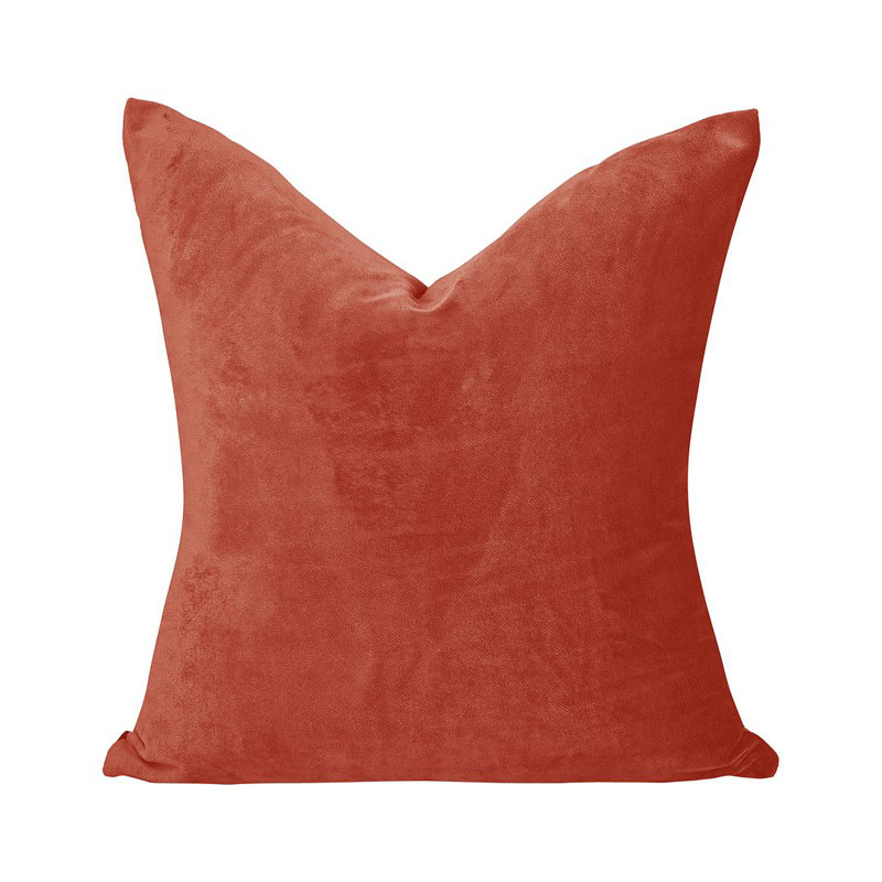 Matte Velvet Cushion Cover - 1 Pc, 66cm x 66cm, Yam Orange
