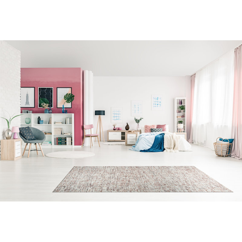 Tapis beige contemporain brun en laine touffeté à la main Darrtown