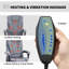 Fauteuil de bureau à 7 points de massage à vibration avec roues pivotantes, gris-357582883