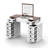 Vanity Desk with Dimmable LED Light with 10 Drawers, Makeup Table with Flip Up Mirror