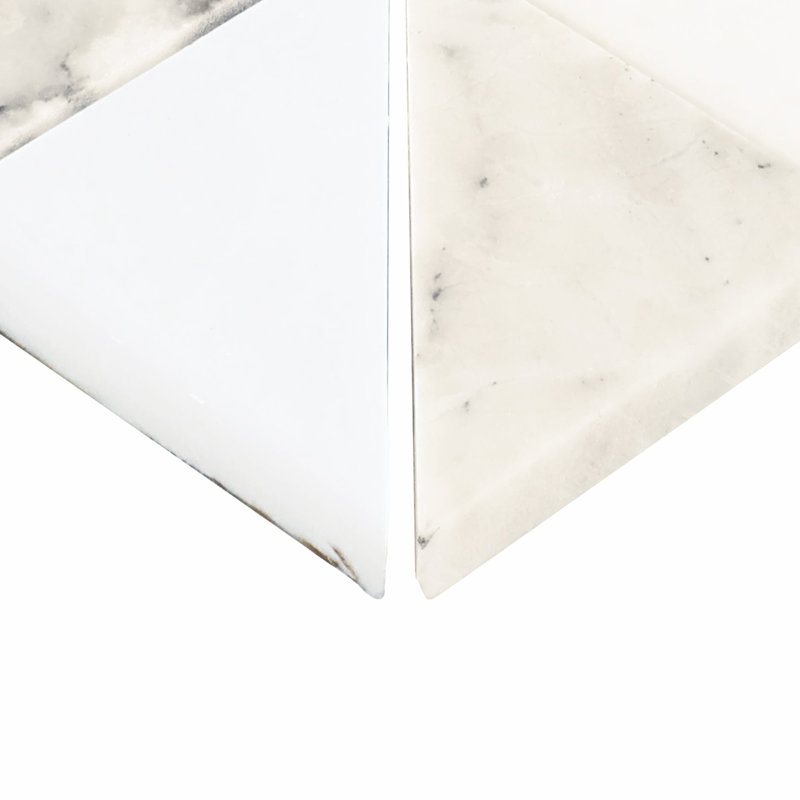 Gamma Natural Stone Triangle Wall and Floor Mosaic Tile (Set of 10), Illusive Blend