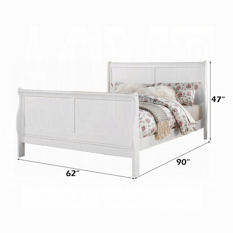 Grand lit Louis Philippe III, Blanc, Grand
