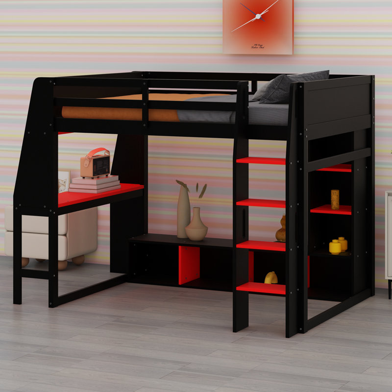 Lit mezzanine avec bureau Gaming