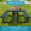 6 Ft. Rectangular Outdoor Steel Picnic Table With Umbrella Pole-833473478