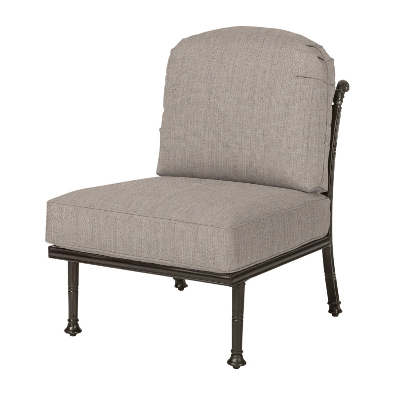 Florence Armless Lounge Chair with Sunbrella Cushions, Desert Bronze, Cast Ash Sunbrella® Plainweave