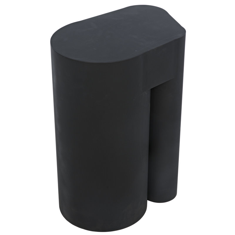 Matte Black Metal Rectangular End Table