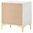 in White and Gold 2-Drawer Rectangular Nightstand