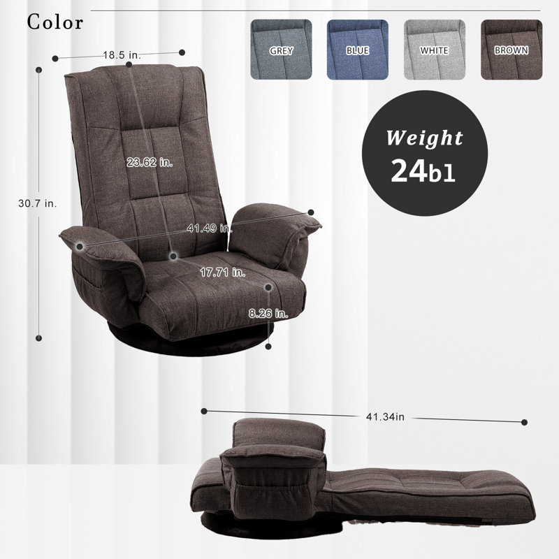 Fauteuil de jeu inclinable à 360 degrés pour adultes, Brun