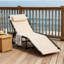 Fauteuil de bronzage inclinable pour l'extérieur, chaise longue pliante rembourrée, avec appui-tête pour la plage, la cour, le patio, la piscine