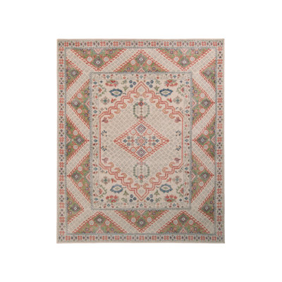 Distressed Homage Hand Knotted Wool Floral Area Rug