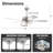 52" Modern 3CCT LED Chandelier Ceiling Fan with Remote Control, Double Sided Blades, Dimmable, 6 Speeds Reversible Motor, 4"/10" Downrods-932360287