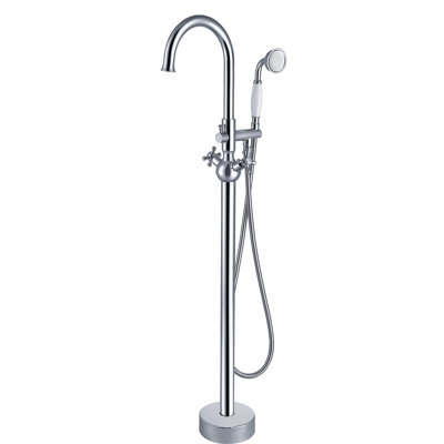 Robinet de baignoire autoportant avec douche à main. Couleur, matériau métallique. H 45,71 po, l 6,53 po, H, 9,41 lb Douchette complète pour douche supérieure. Métal. Profondeur, largeur, hauteur,