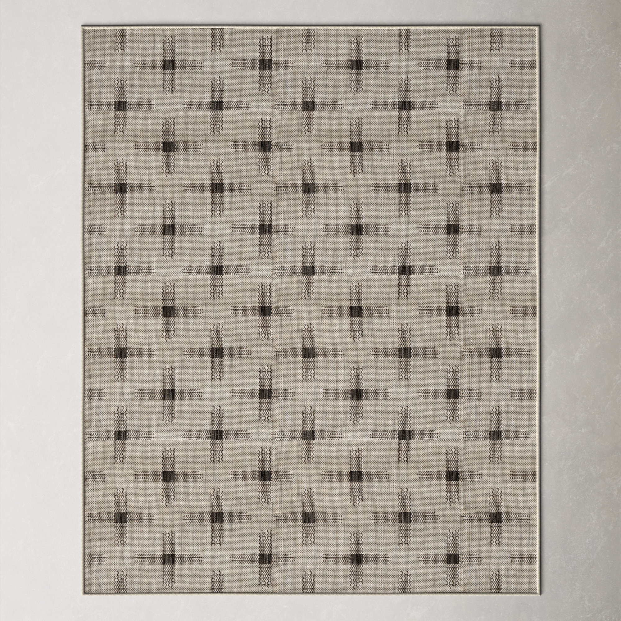Demetrius Brown Indoor/Outdoor Rug, Rectangle 4'1" x 6'